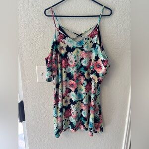 Floral Spaghetti Strap Women's Top by peach love California size medium